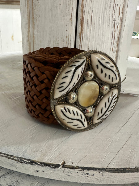 Brown Leather Designer Belt Empire