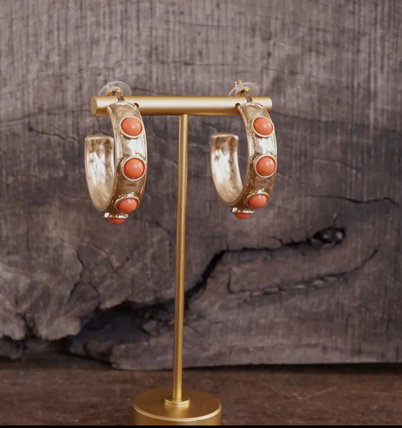 Jeweled Bubble Hoop Earrings (2 colors)