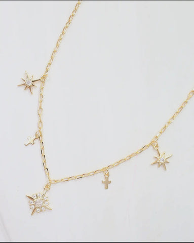 Rozzie Gold Charm Necklace