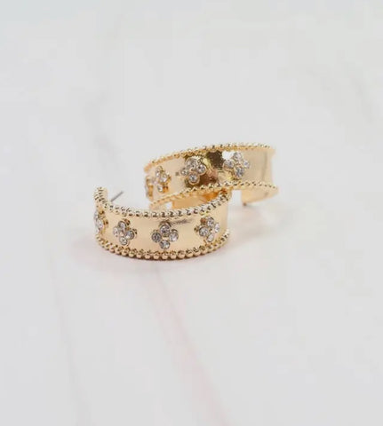 Izabela Gold Cz Hoop Earrings