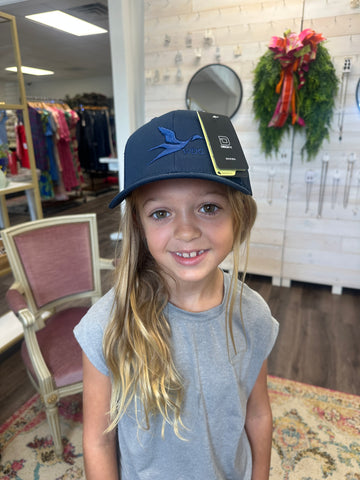 YOUTH Navy Blue Puff Wild Drake Logo Hat