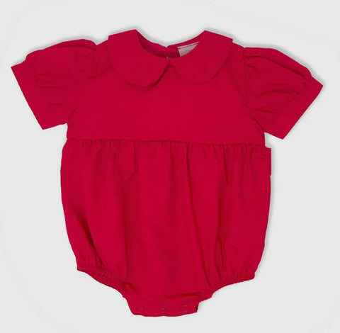 Girl's Red Collared Blank Bubble