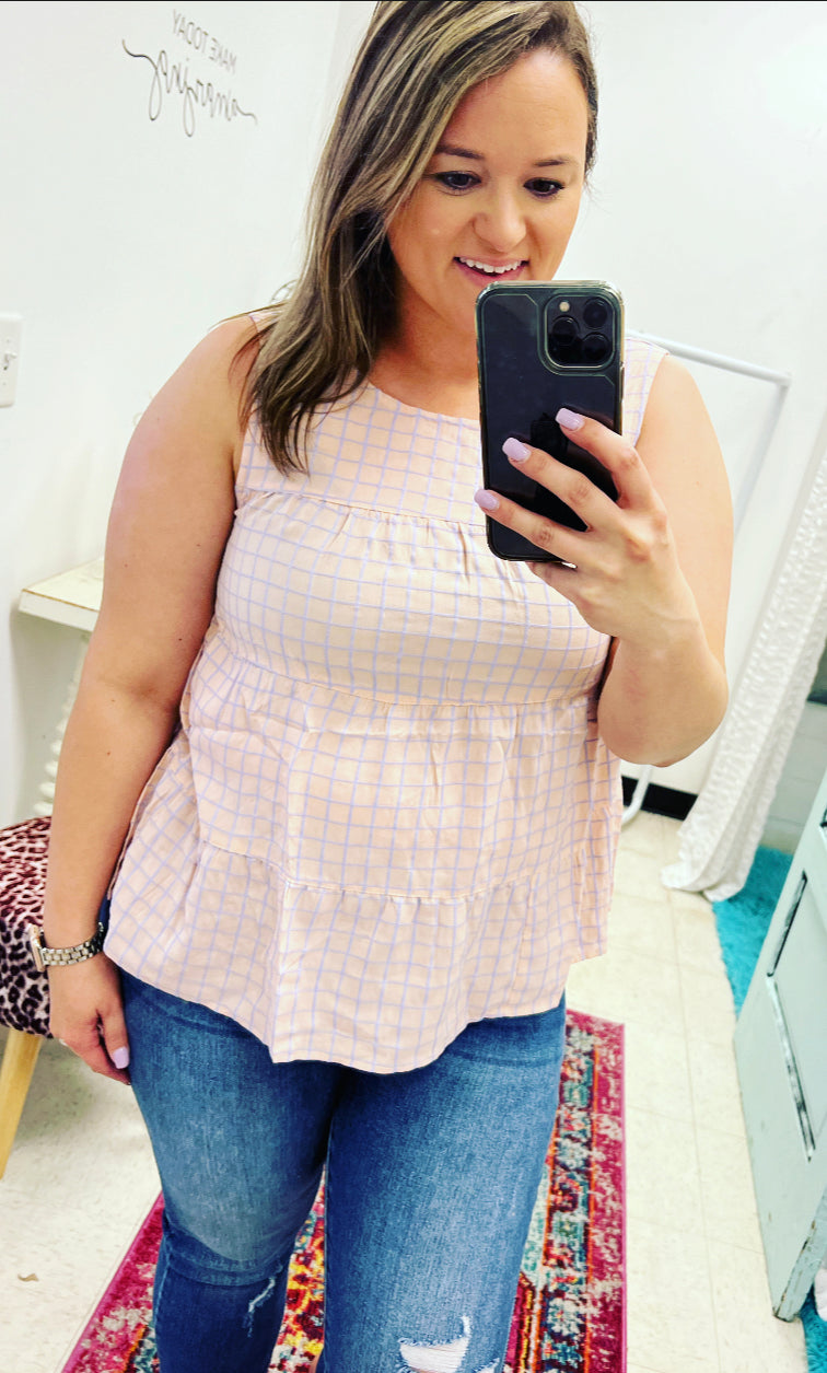 REG Pretty in Peony Peplum Top