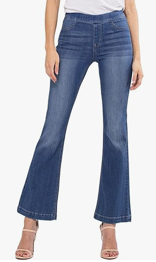 Cello Mid Rise Pull on Flare Deluxe Comfort Stretch Jeans