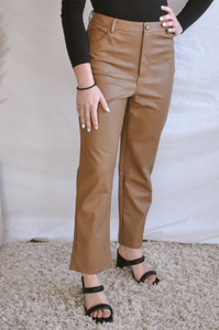 Coco Leather Straight Pants