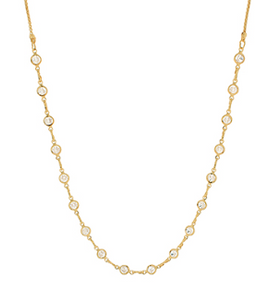 Crystal Stone Choker Necklace (Gold or Silver