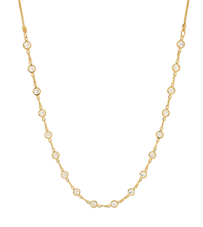 Crystal Stone Choker Necklace (Gold or Silver