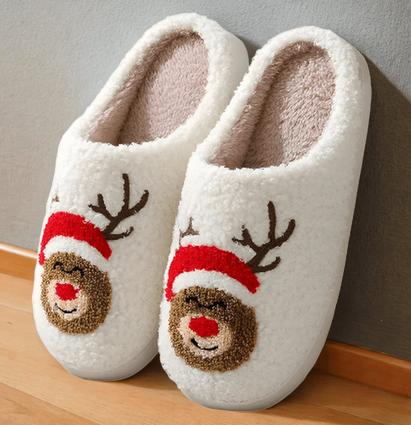 Fuzzy Christmas Slippers