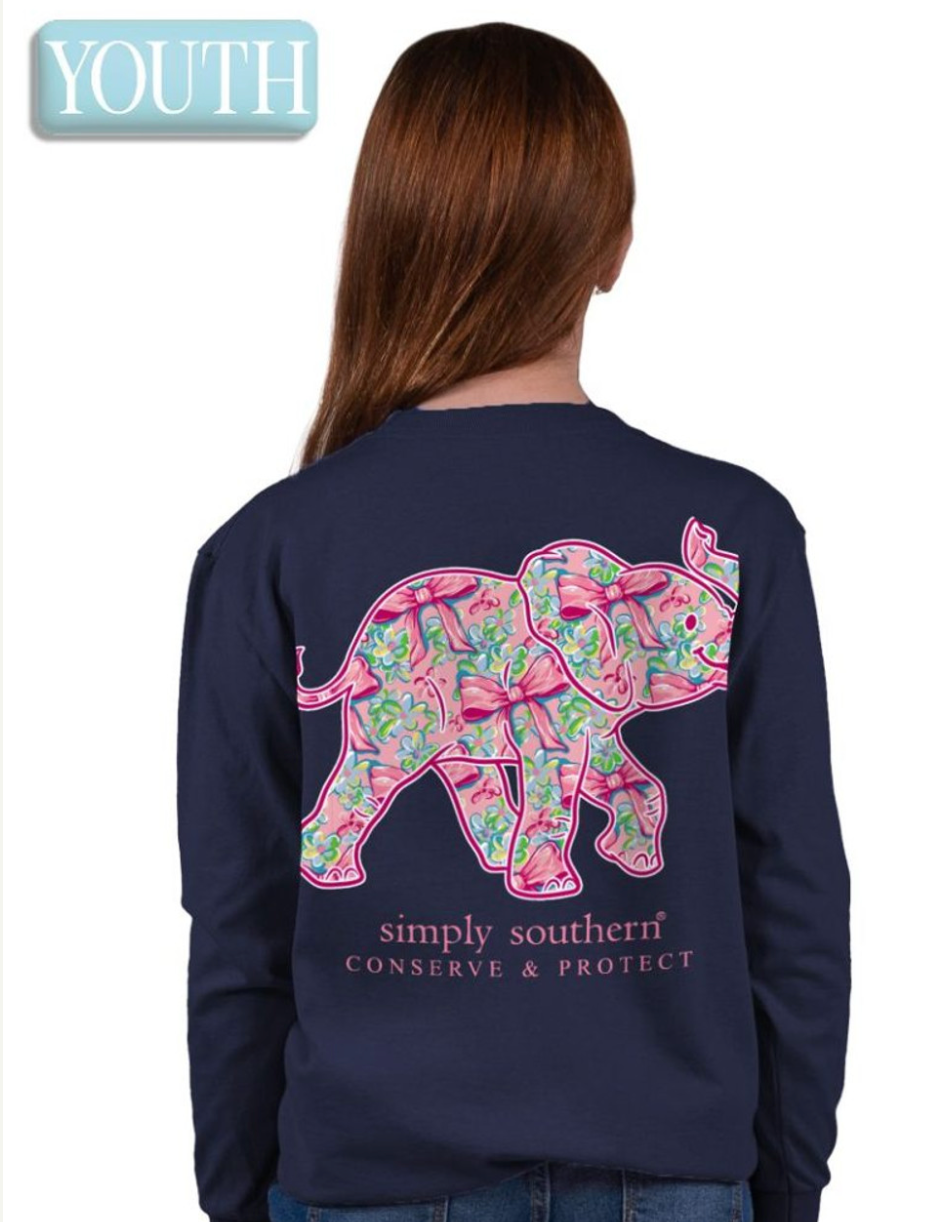 Youth Long Sleeve Simply Southern "Track Bow Eclipse" Shirt