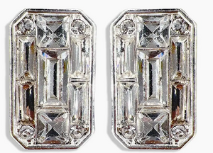 Rectangle Rhinestone Stud Earrings