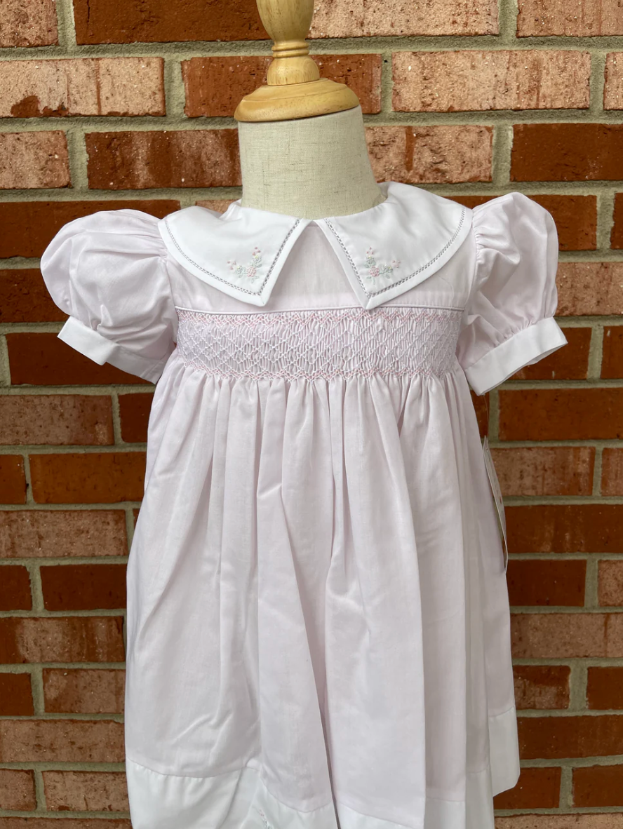 Split Collar Smocked Dress