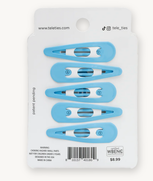 Teletie Hampton Blue Snap Clip (6 Count)