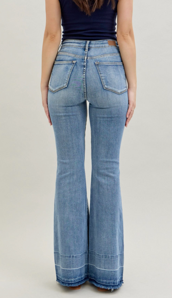 Judy Blue High Waist Release Hem Flare Jeans