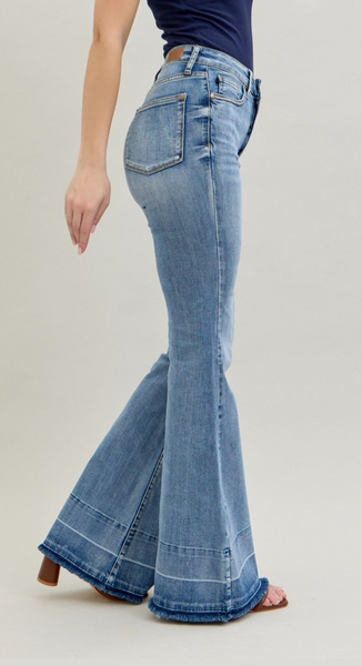 Judy Blue High Waist Release Hem Flare Jeans