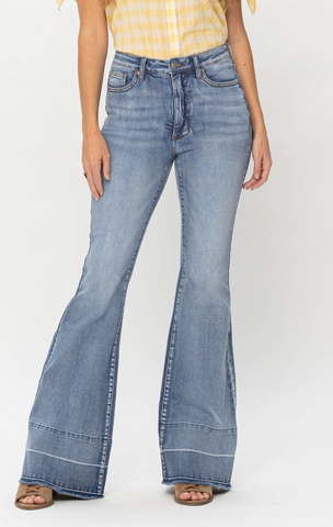 Judy Blue High Waist Release Hem Flare Jeans