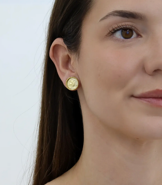 Golden Sphere Drop Earrings