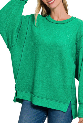 Hacci Brushed Melange Oversized Sweater (3 colors)