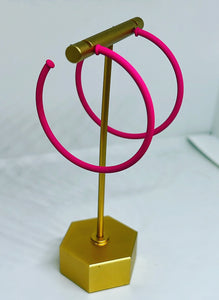 Matte Hot Pink 2” Hoops