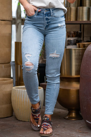 Judy Blue Kaylee Hi-Waist Destroy Skinny Jeans