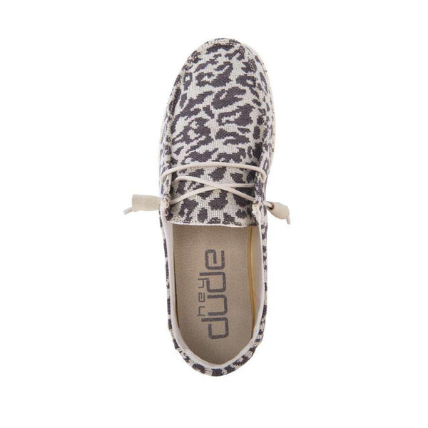 HEY DUDE Women's Wendy Woven Cheetah Grey Slip On