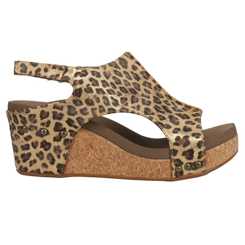 Boutique by Corky's Carley Wedges- Gold Leopard