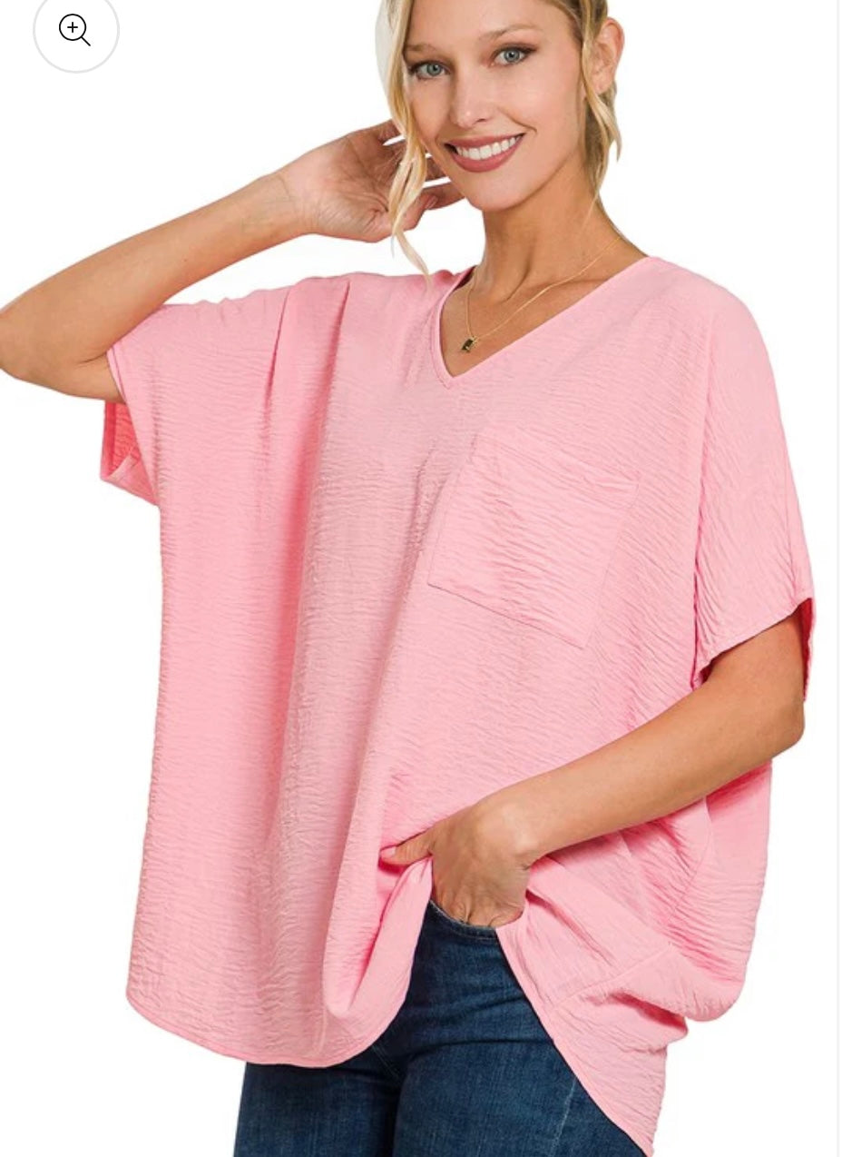 REG Airflow V-Neck Dolman Short Sleeve Top