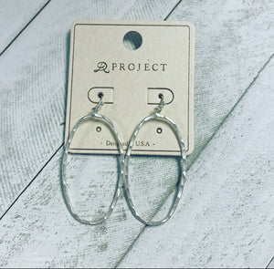 Carlie Oval Silver Earrings