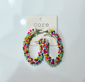 Summery Oblong Seed Bead Earrings