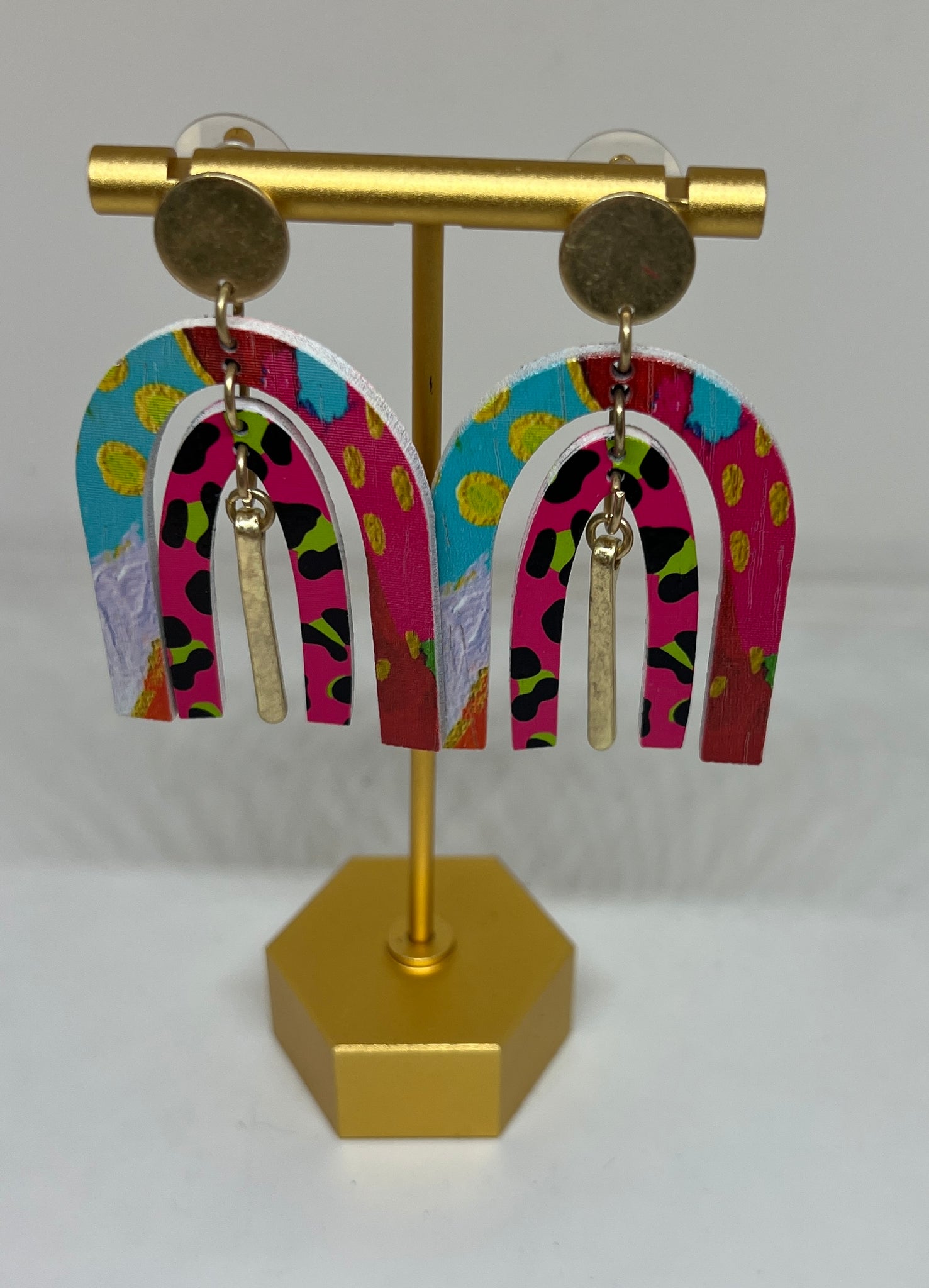 Multi-Color Rainbow Shaped Earrings