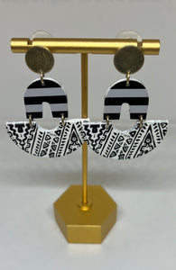 Black and White Design Earrings