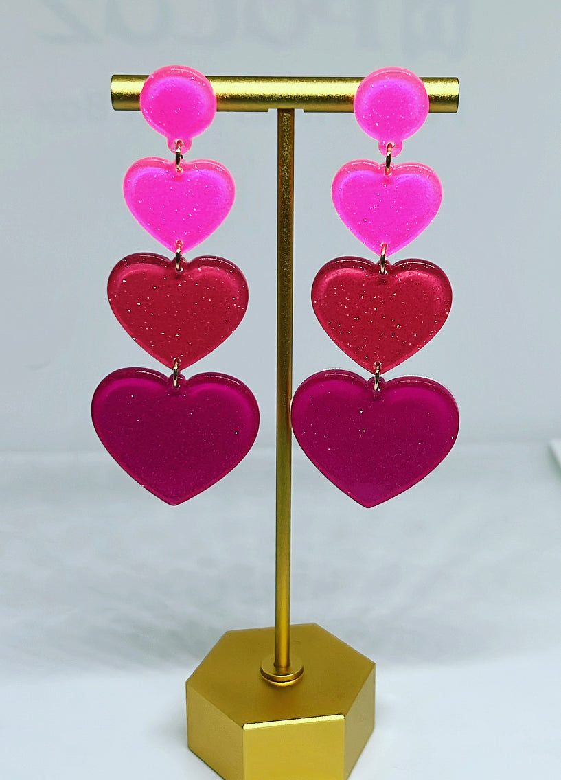 You're All Mine Multicolor Pink Drop Earrings
