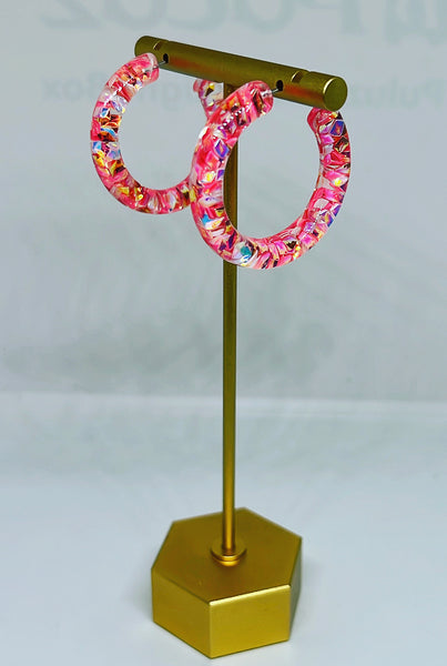 Baby Bailey Acrylic Confetti 1.5" Hoops