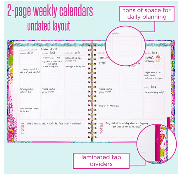 Lilly Pulitzer 12 Month Undated Weekly Planner - Lil Earned Stripes