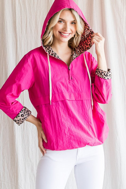 REG Hot Pink Hooded Windbreaker Pullover