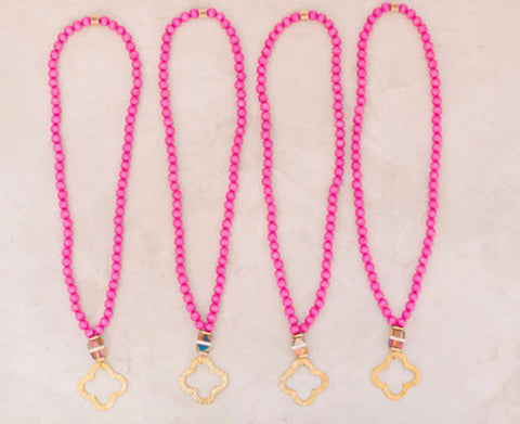 The Quinn Beaded Quatrefoil Neckace