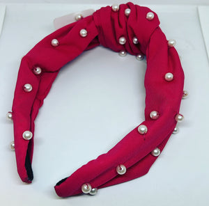 Hot Pink Pearl Headband