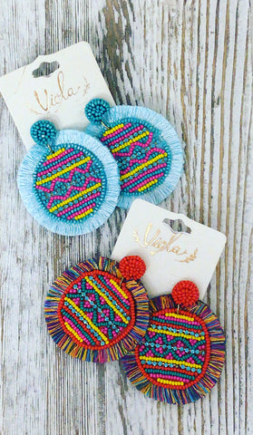 Sassy Round Seed Bead Earrings - Grove Clothing & Co.