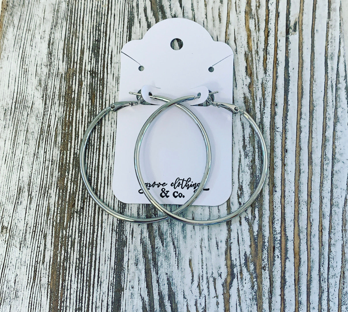 Slim Silver Hoops 2” - Grove Clothing & Co.