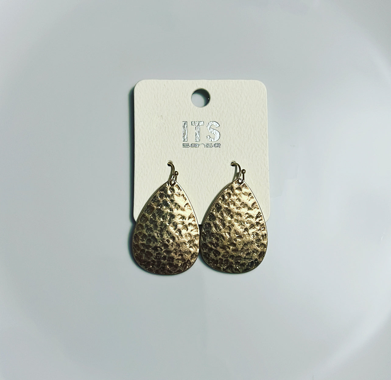 Textured Teardrop Earrings-Gold