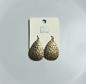 Textured Teardrop Earrings-Gold