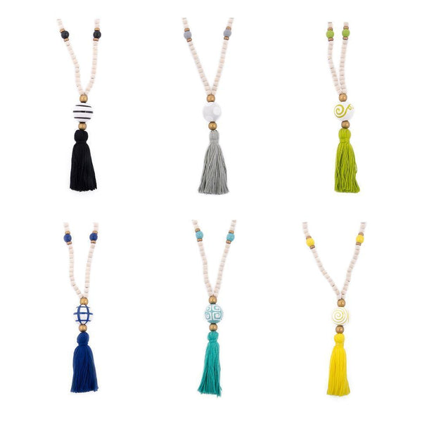 Wooden Tassel Necklaces - Grove Clothing & Co.